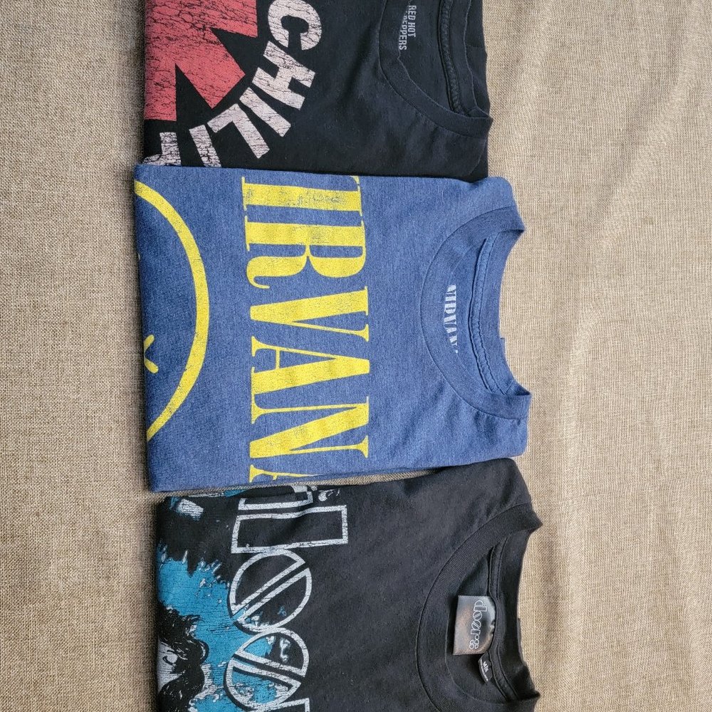 Lot of 3 Graphic Destressed T-Shirts